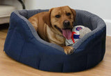 Premium Oval Bolster Style Heavy Duty Fleece Lined Machine Washable Dog Bed