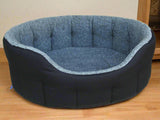 Premium Oval Bolster Style Heavy Duty Fleece Lined Machine Washable Dog Bed