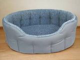 Premium Oval Bolster Style Heavy Duty Fleece Lined Machine Washable Dog Bed
